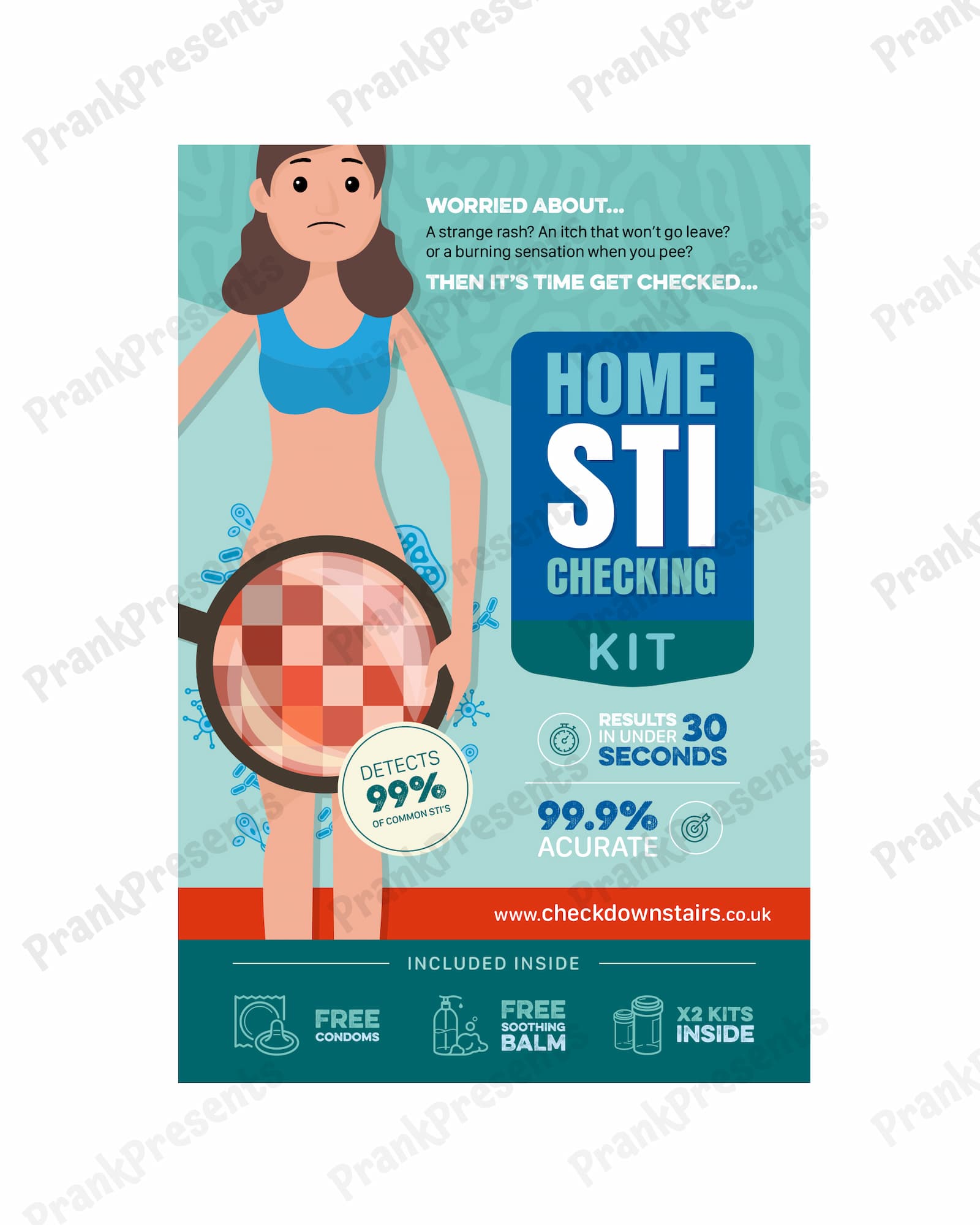 STD Test Kit (Female) - Prank Package Prank Presents