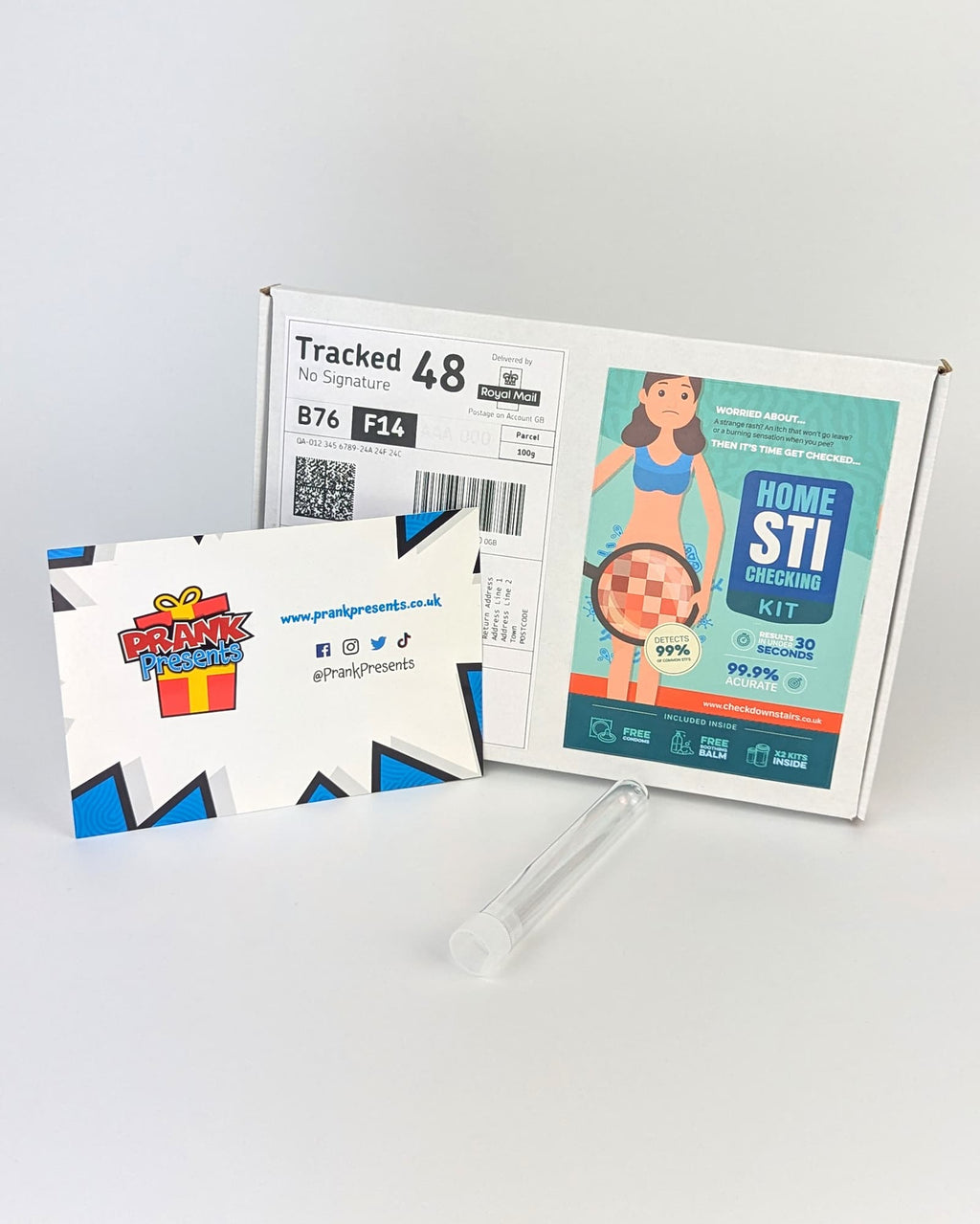 STD Test Kit (Female) - Prank Package Prank Presents