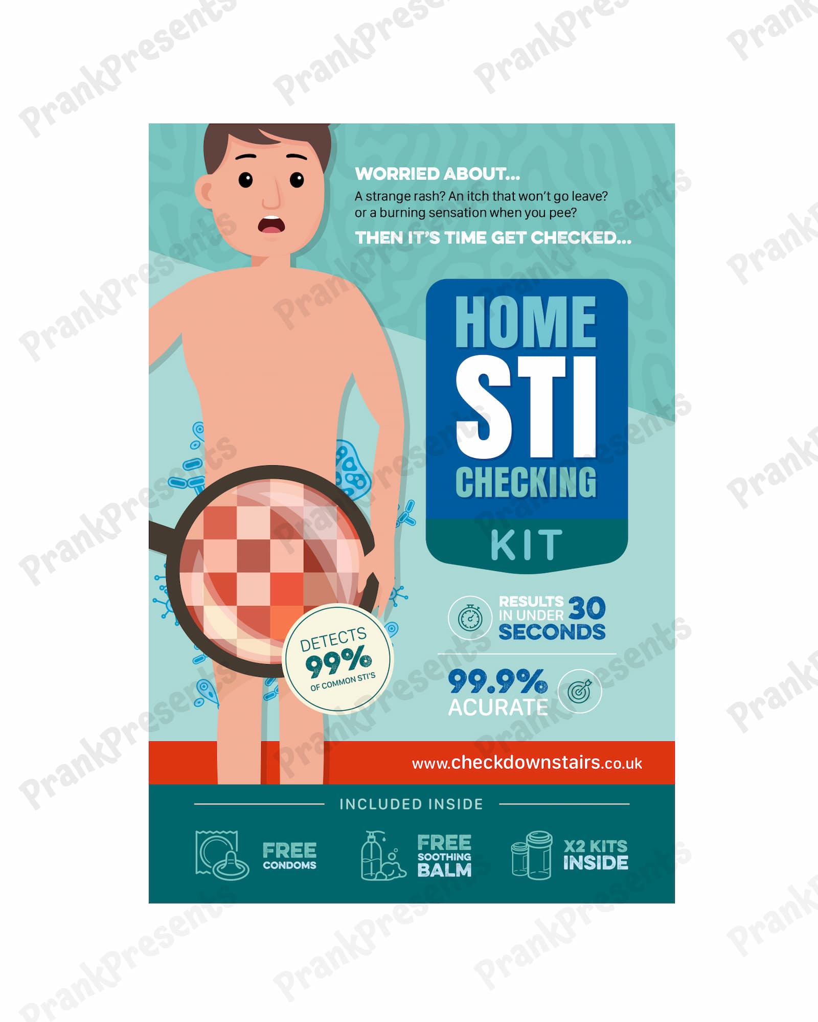 STD Test Kit (Male) - Prank Package Prank Presents